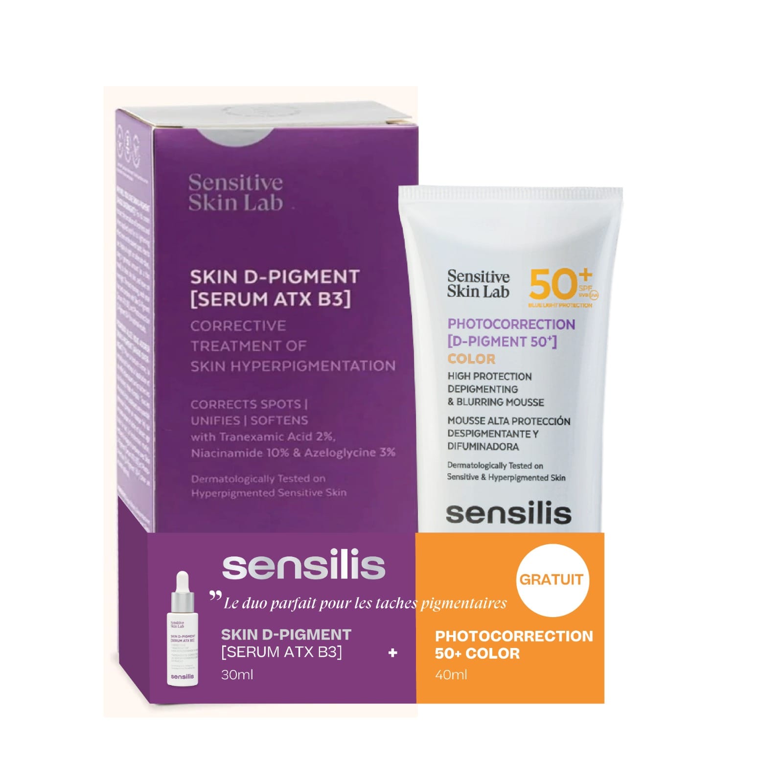 SENSILIS PACK SKIN D PIGMENT SERUM ATX B3 + PHOTOCORRECTION D-PIGMENT COLOR OFFERT